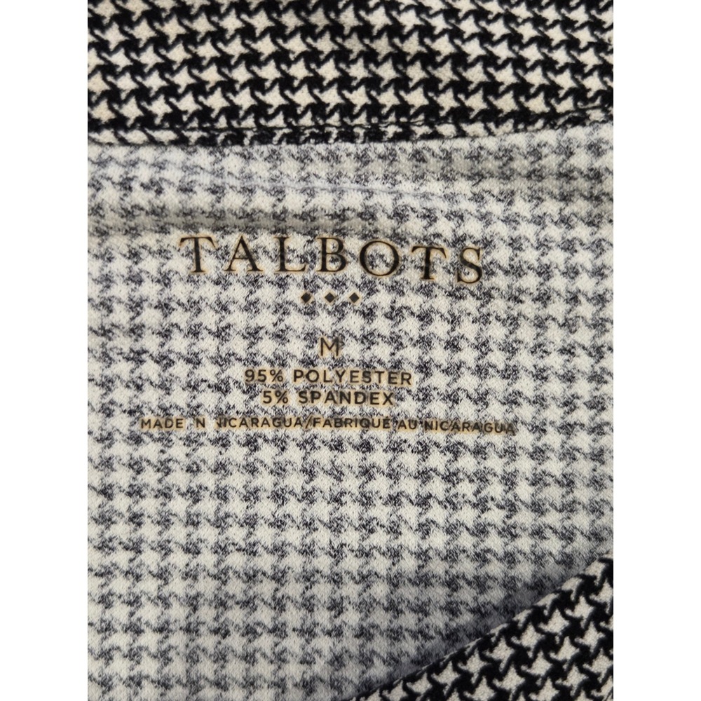 Talbots Womens Black White Houndstooth Pleated Sleeveless Shell Tank Top Size M - Picture 4 of 4
